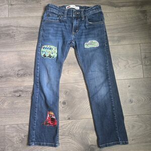 Boys Levi's 511 Slim Jeans 8 Reg Adj Waist Disney Cars Mack Chick Hicks Patches